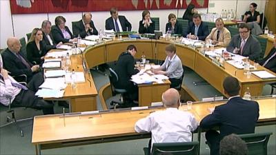 MPs listening to testimony of Rupert and James Murdoch