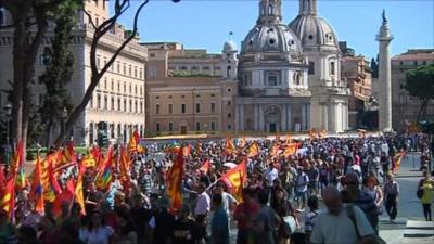 Strikers in Rome