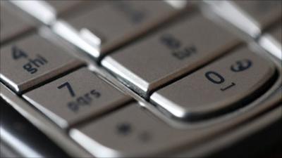 Close up of a mobile phone keypad