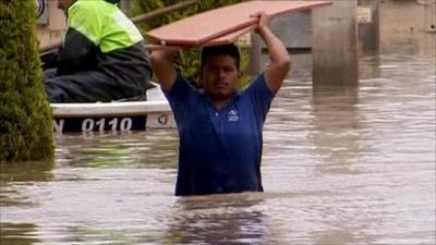 Man saving his belongings