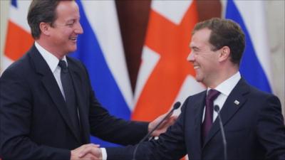 PM David Cameron and Russian President Dmitry Medvedev