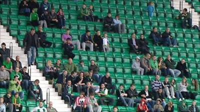 Empty seats during a Hibs game (Picture: BBC ALBA)