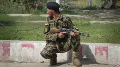 Afghan soldier in Kabul