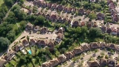 Aerial view of houses