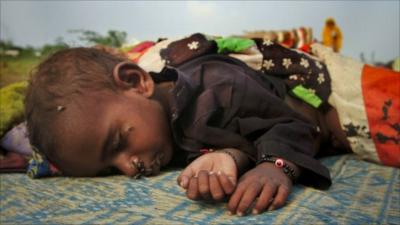 Displaced boy in Pakistan's Sindh province