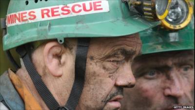 Rescue workers at Gleision Colliery