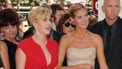 Kate Winslett and Heidi Klum arrive at the Emmy Awards