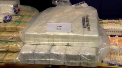 Some of the seized cocaine