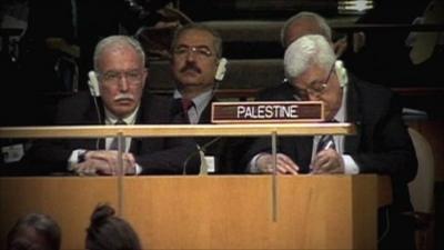 Palestinian Authority President Mahmoud Abbas at the United Nations