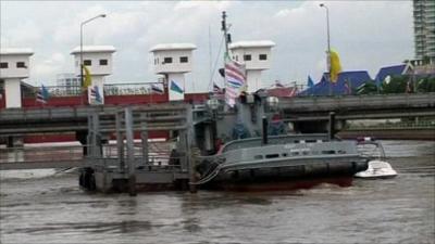 Thai navy vessel on the water