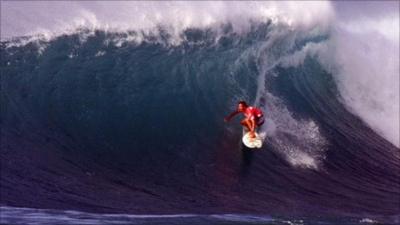 surfer and wave