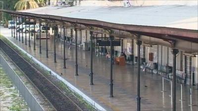 Empty train station