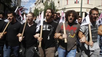 Protesters in Greece