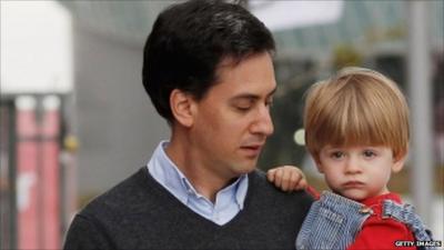 Ed Miliband with son