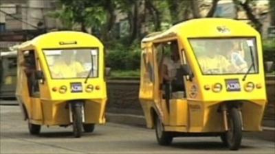 Electric rickshaws are replacing traditional ones in the streets of Manila