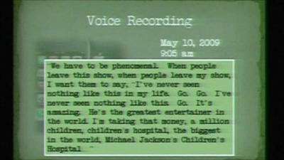 Transcript of Michael Jackson voice recording played in court