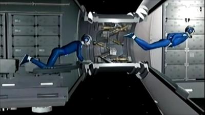 Mock up image of astronauts in space