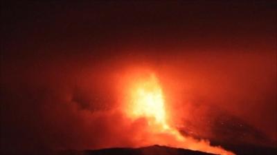 Mount Etna erupting