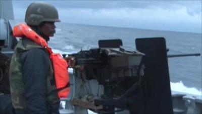 Man on patrol boat