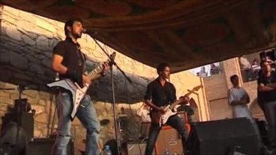 Band playing at Sound Central festival in Kabul