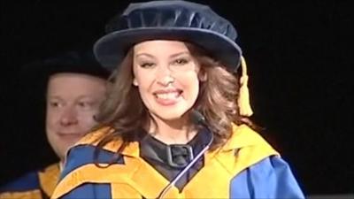 Kylie Minogue accepts her honorary degree