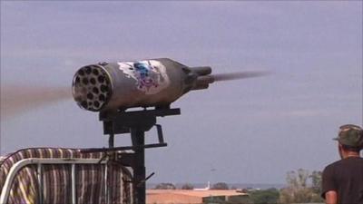 Rocket being fired towards Sirte