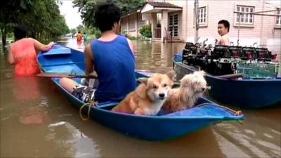 Ayutthaya residents evacuating