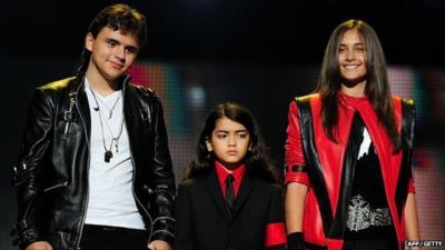 Michael Jackson's children Prince, Blanket and Paris at the Michael Forever gig