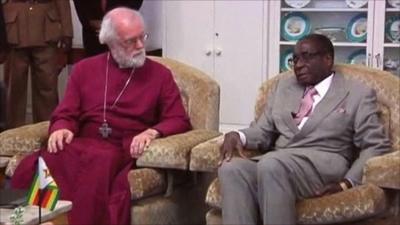 Archbishop of Canterbury Rowan Williams and President Robert Mugabe