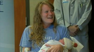 Amber Miller with baby June