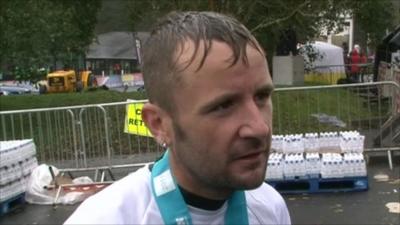 Rob Sloan during a post-race interview