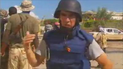 Wyre Davies with anti-Gaddafi forces in Sirte