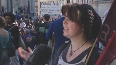 Protester in the City of London