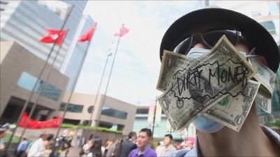 A protester in Hong Kong