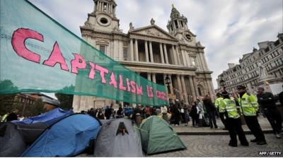 Protest outside St Paul's