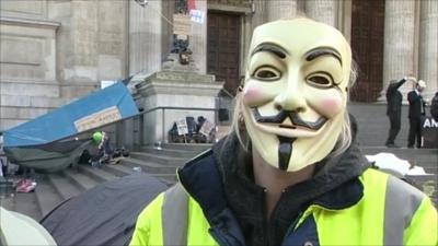 Protester at St Paul's