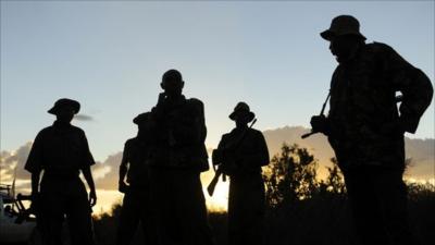 Kenyan security forces near the border with Somalia