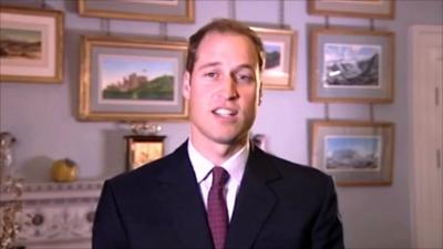 Prince William makes his You Tube appeal