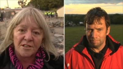 Kathleen McCarthy, a a traveller and Len Gridley, a local resident whose garden backs on to the Dale Farm site