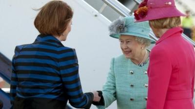 Australian Prime Minister, Julia Gillard greets Queen Elizabeth