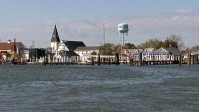 The harbour at Tangier Island