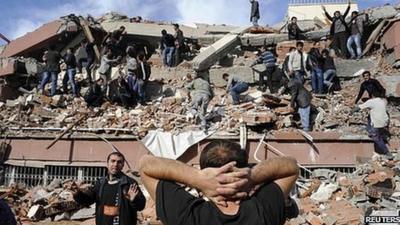 Collapsed building in Turkey