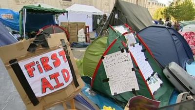 Protesters outside St Paul's