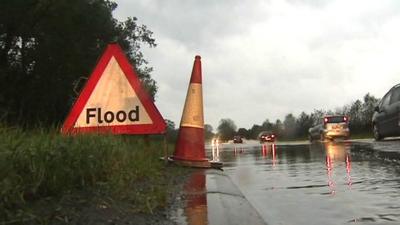 Flood warning sign