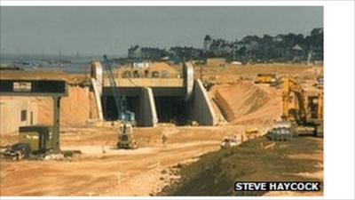 East portal to tunnel under construction