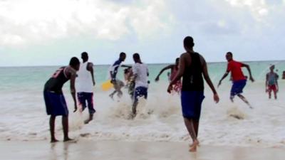 Somalis on the beach in Mogadishu