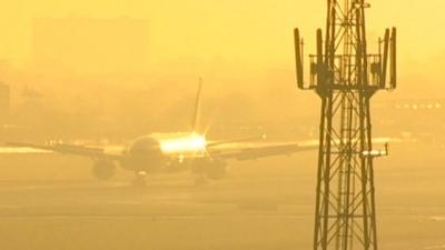 Plane on runway