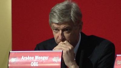 Arsenal manager Arsene Wenger at the club's AGM