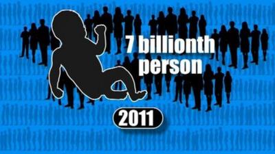 A graphic to illustrate the seven billionth person being born on Earth