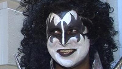 A man dressed up as Gene Simmons